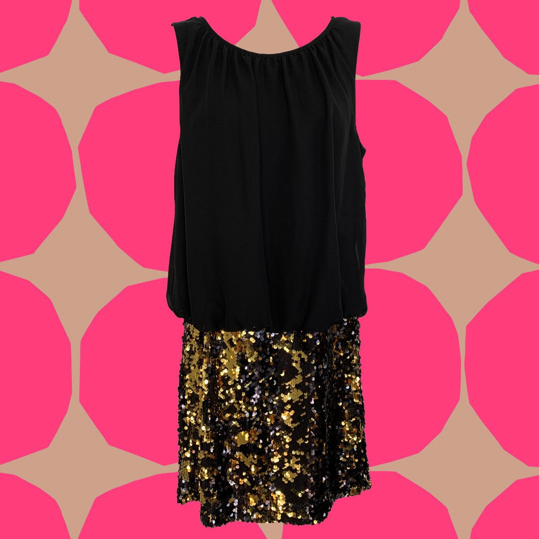 sequin top black bottom dress Black Sequin Sleeveless Velvet Bow Detail Mini Dress