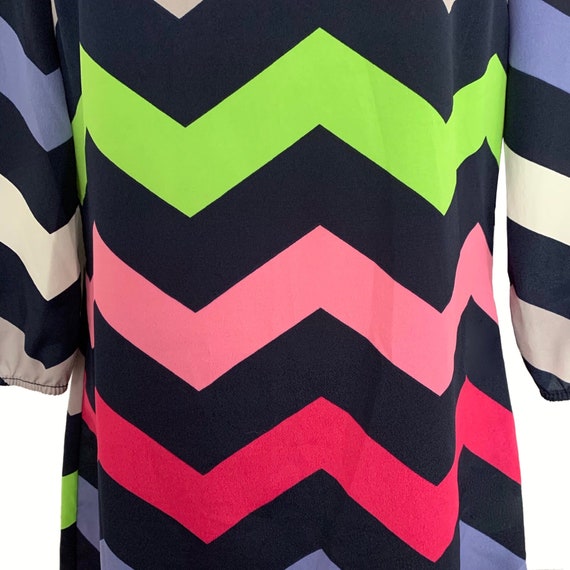 Vintage 90's Chevron Stripe Dress • Bold Pattern … - image 3