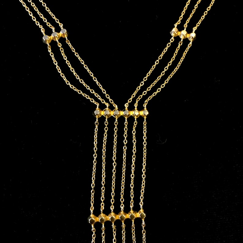 18k Gold Plated Lariat Necklace \u2022 Very Cool Modern Design \u2022 Incredibly Light to Wear