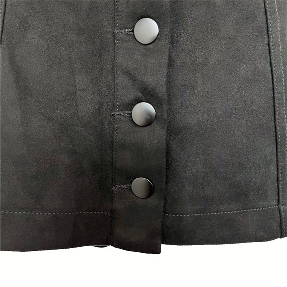 Vintage 00's Microsuede Black Mini Skirt • Slight… - image 4