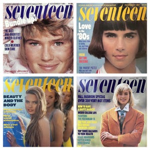 1986-1990 Seventeen Magazines • Eric Stoltz B-52s Johnny Marr Cyndi Lauper Robin Givens Salt-n-Pepa UB40 • Vintage Magazine • Vintage Ads