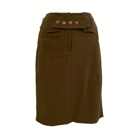 Vintage 90's Per Se Khaki Green Skirt Suit • w/Br… - image 4