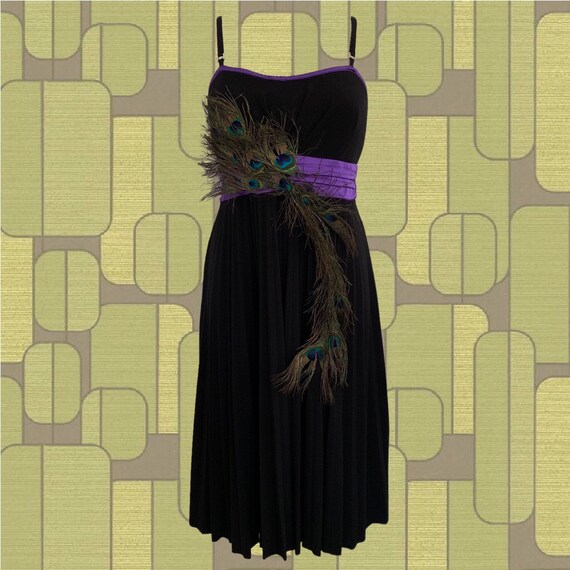 Black Dress with Purple Sash