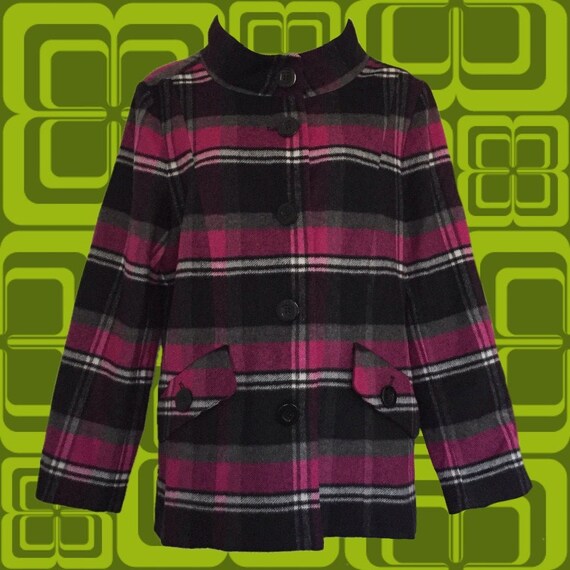 Hot Pink Black \u0026 White Plaid Jacket 