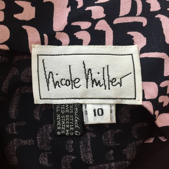 Vintage 80's Nicole Miller Sheath Dress • Pink & … - image 4