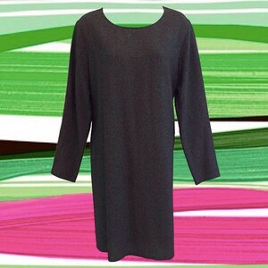 1990&#39;s Sylvia Heisel Little Grey Dress • Classic Style • Deep Heathery Grey • Long Sleeve Dress