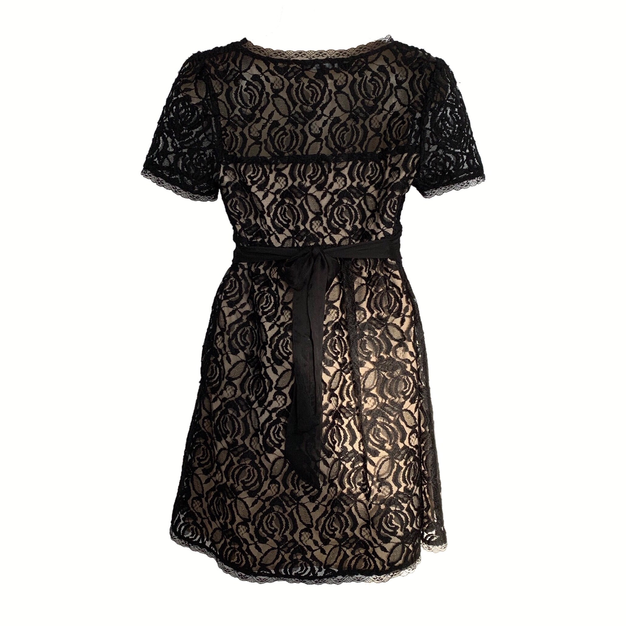 Empire Waist Little Black Lace Dress Black Rose Pattern Lace Over Beige Lining 4 Faux Buttons at the Neck Belt Ties in Back Babydoll - Etsy Empire Waist Little Black Lace Dress Black Rose Pattern Lace Over Beige Lining 4 Faux Buttons at the Neck Belt Ties in Back Babydoll - Etsy