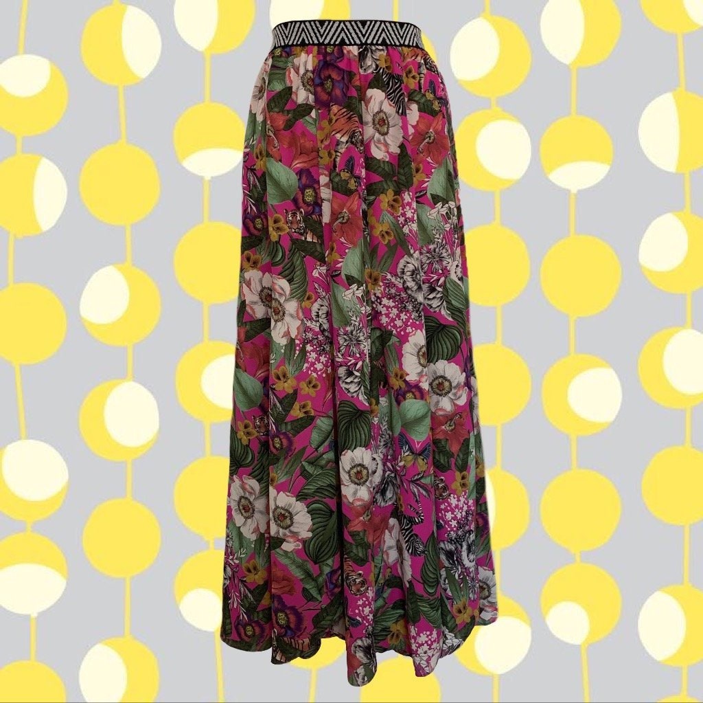 black and white jungle skirt