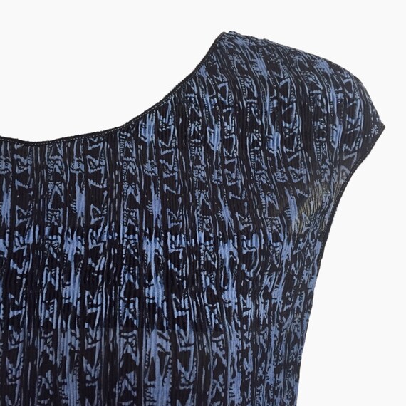 90's Max Studio Dress • Black and Blue Pattern • … - image 2