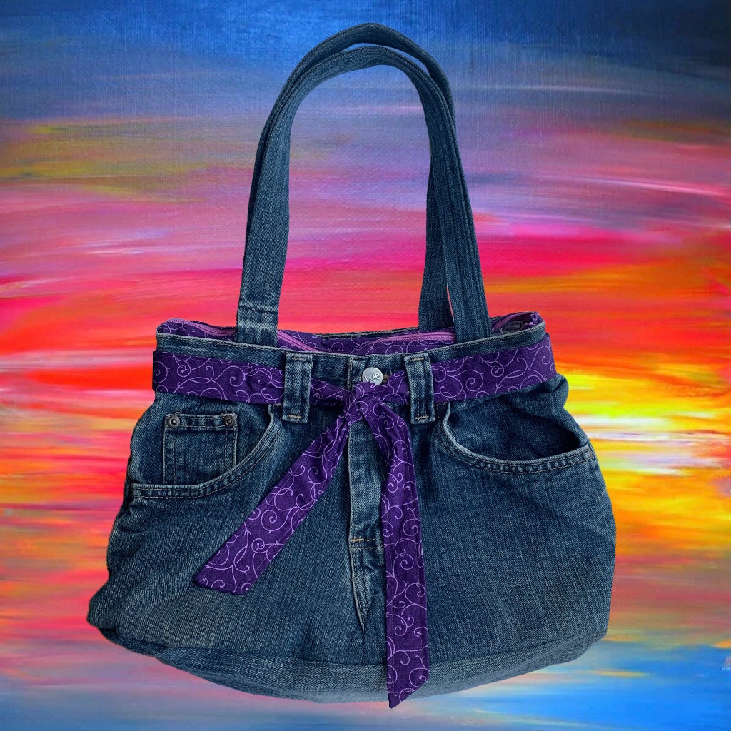 Vintage Purse / Vintage Denim Purse / 1980's Denim Purse / 1980's Jeans  Purse / Vintage Handbag / Jean Purse / Denim Purse / OOAK Purse