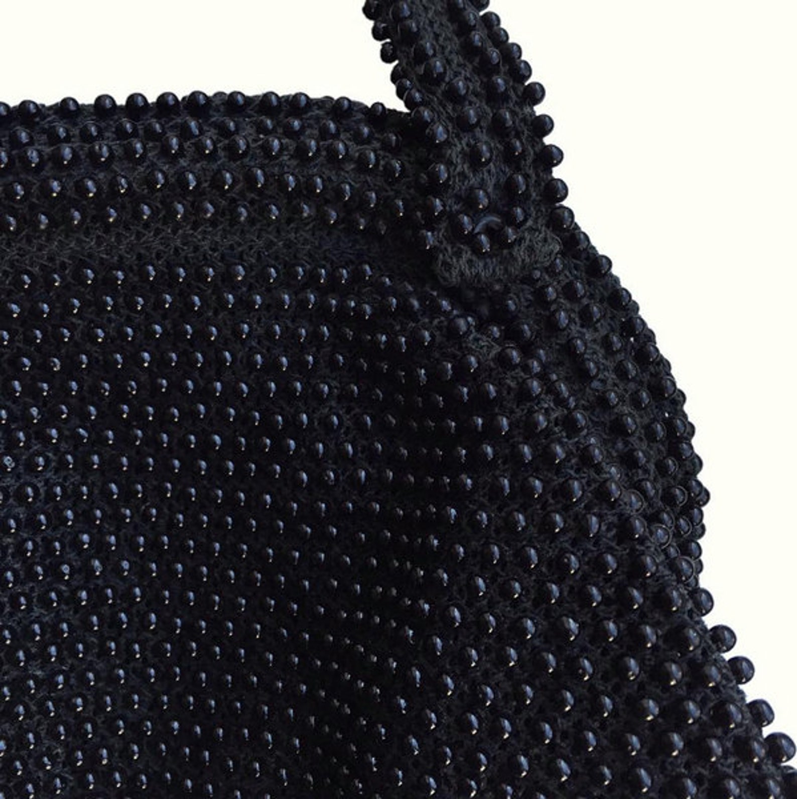 Vintage 1950s Black Corde Hand Bag