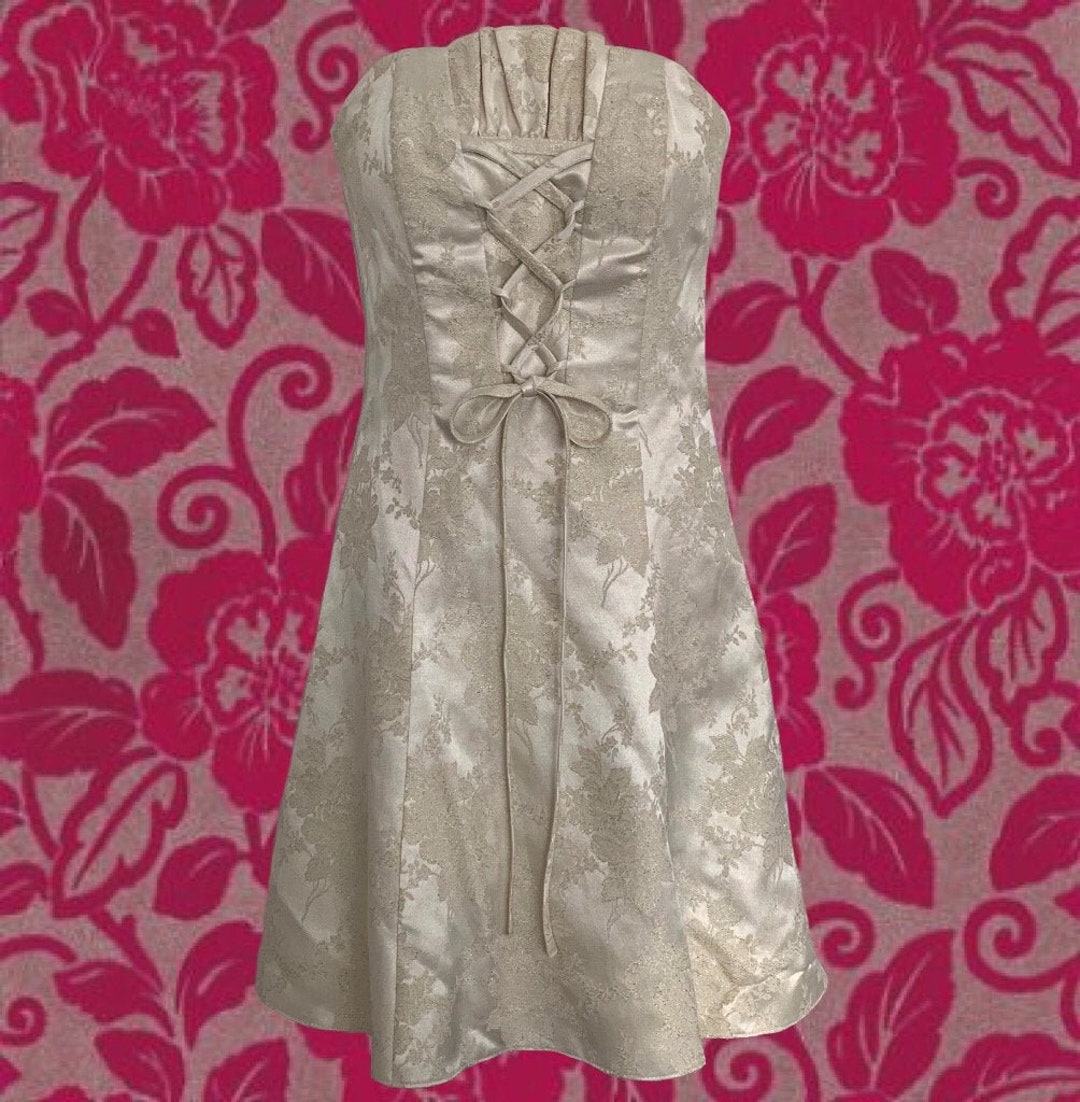 Vintage 80's Jessica Mcclintock for Gunne Sax Strapless Dress • Ivory ...