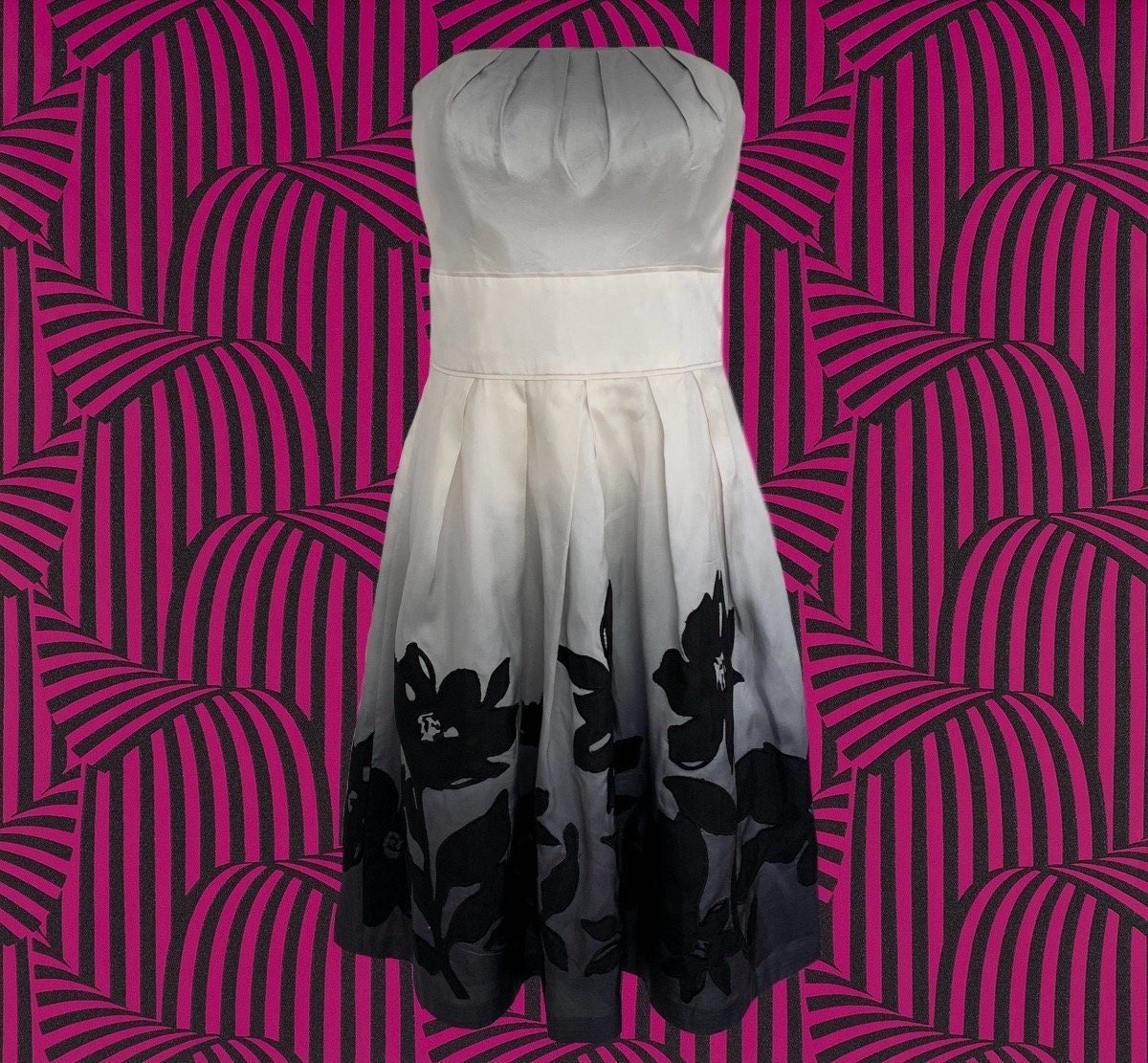 black and cream dresses Mac Duggal - Black Crepe Mermaid Gown With 3D Flowers