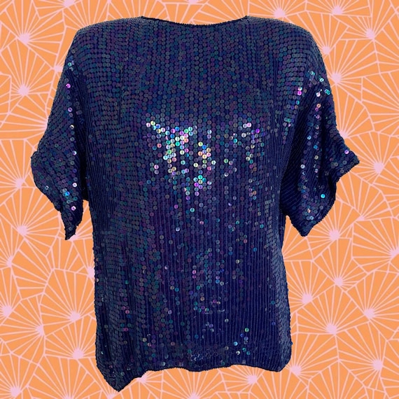 80/'s Sequin Blouse RINA Z
