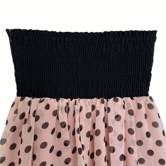 Vintage 90's Strapless Dress • Black & Baby Pink … - image 4