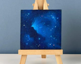 Galaxy Fridge Magnet | Miniature Space Oil Painting | Tiny Starry Night Art | Cosmic Home Decor | Stellar Dreams