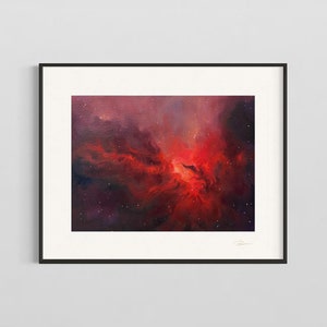 Original Oil Painting on Paper | Framed Space Art | Galaxy Nebula Wall Decor | One of a Kind Artwork | Transits I