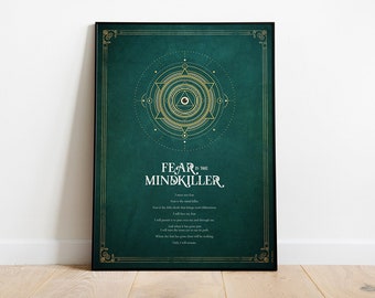 Dune - Fear is the Mindkiller poster, Litany Against Fear. Art print, Wall Art, Art poster. 12X16 | 18x24 | 24X36