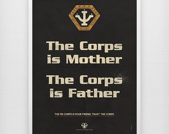 Babylon 5 - The Corps is Mother, the Corps is Father. Psi Corps. Propaganda retro style sci-fi poster. TV show. Geek gift. Geek Decor.