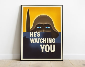 Dune print - Fremen Propaganda Poster - He is Watching You. Home Decor, Wall Art. 8X10 | 12X16 | 16X24 in.