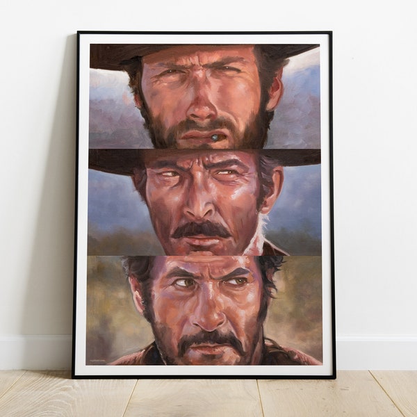thumbnail image 2 of Vintage Japanese Style 'The Good, The Bad And The Ugly' Movie Poster - A3 Print, UK Origin 2 of 2