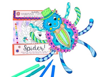 Spider colouring craft kit for kids.