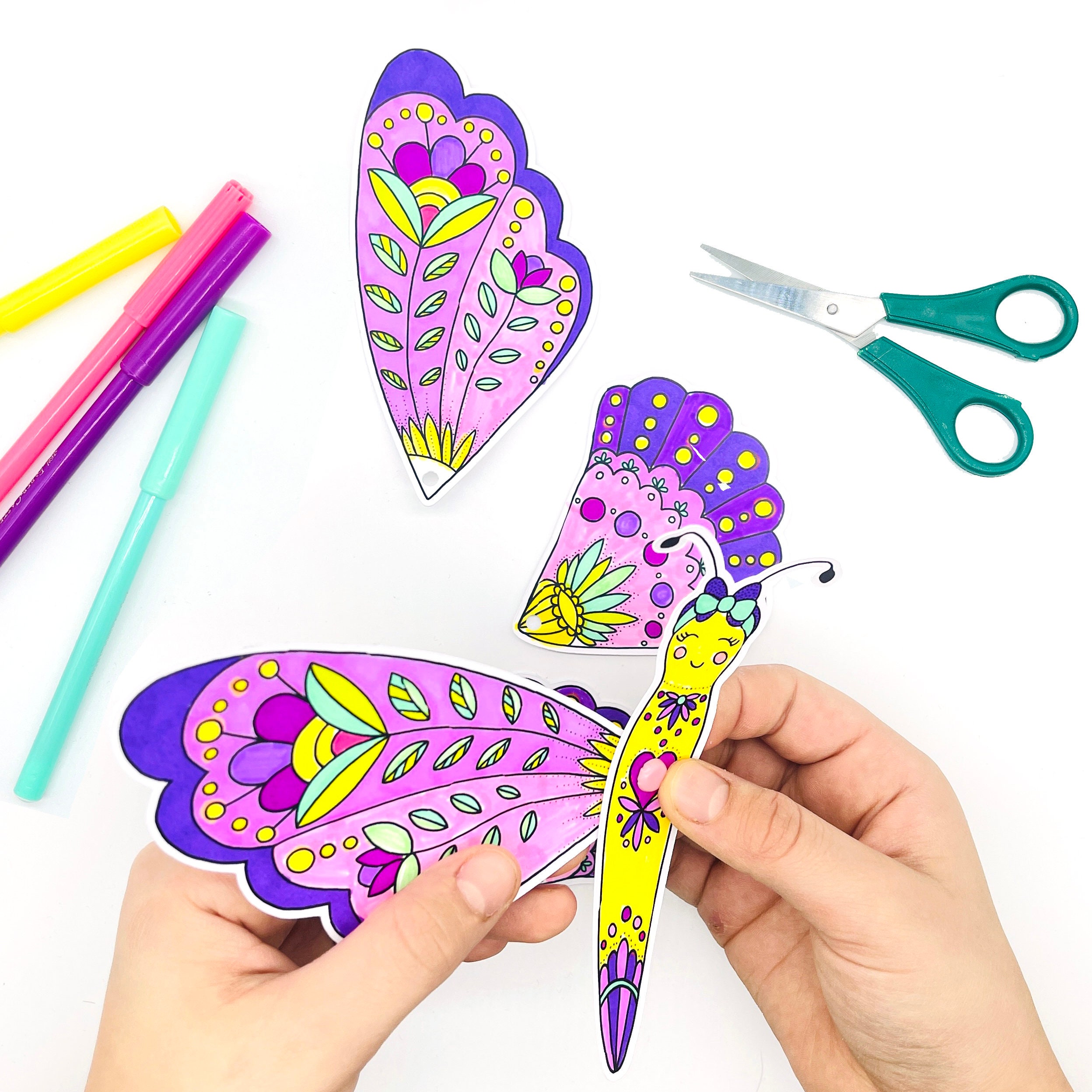 Butterfly Kids Craft Activity Printable Kids Colouring Download Craft ...