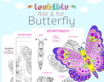 Butterfly kids craft activity printable kids colouring download craft for birthday party craft butterfly project homeschooling activity