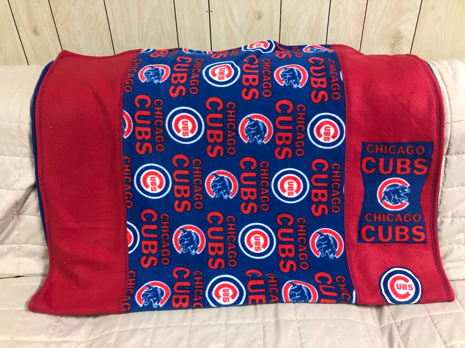 Chicago Cubs Fleece Lap/stadium Blanket Etsy