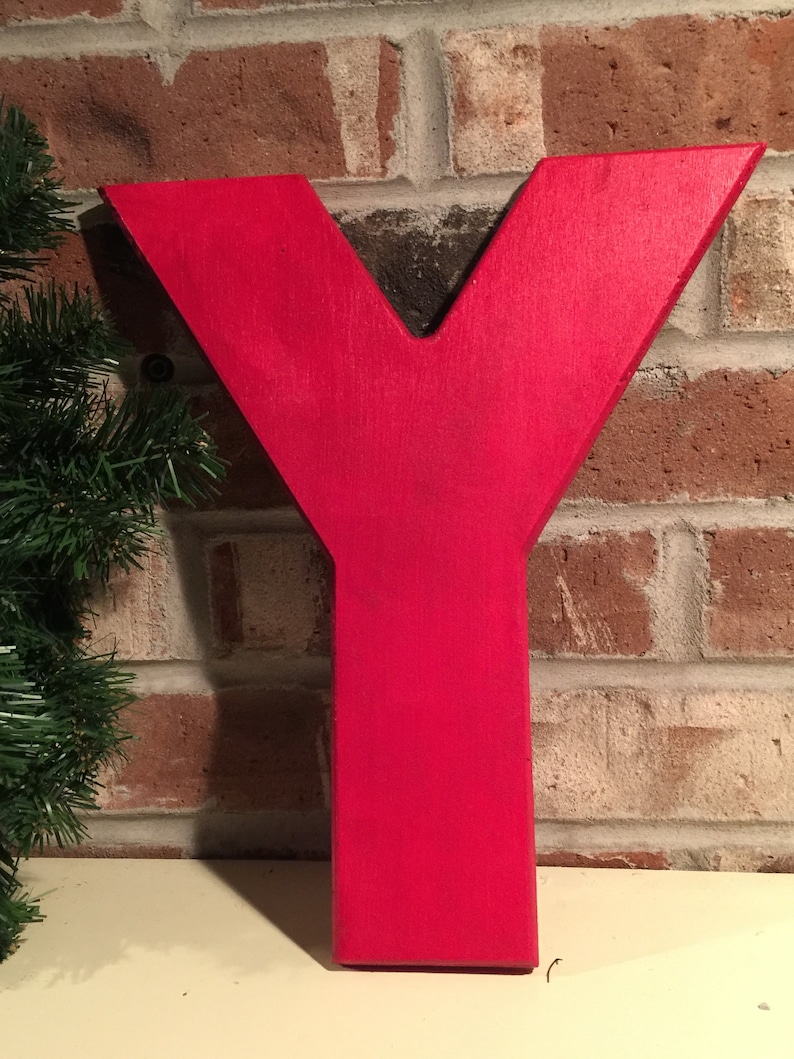 wooden joy letters with wreath etsy