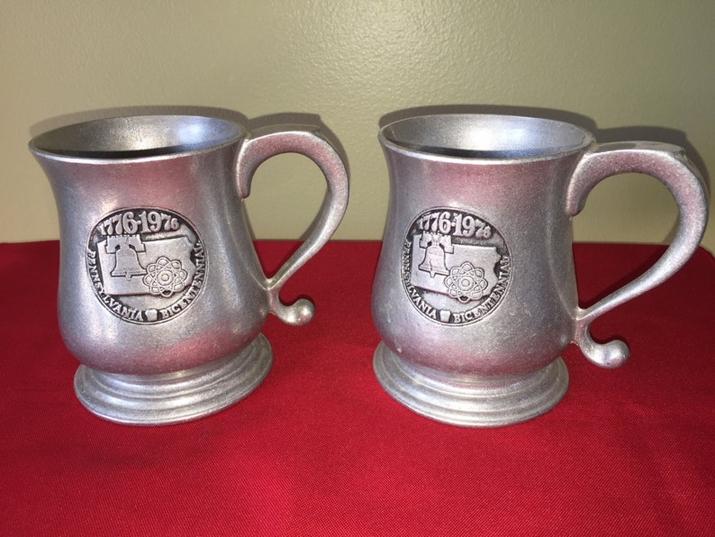 Vintage Pewter Mugs Pennsylvania Bicentennial 17791976 Etsy