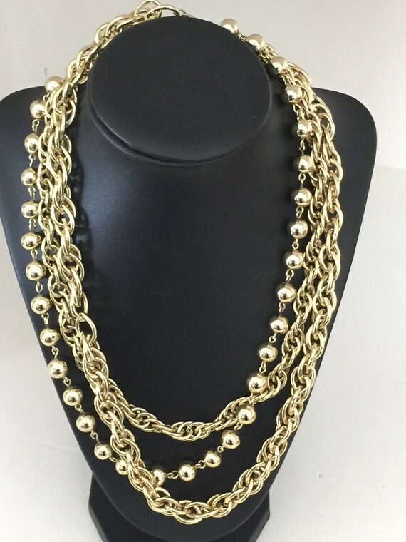 Vintage 1960s Heavy Goldtone Chain Necklace