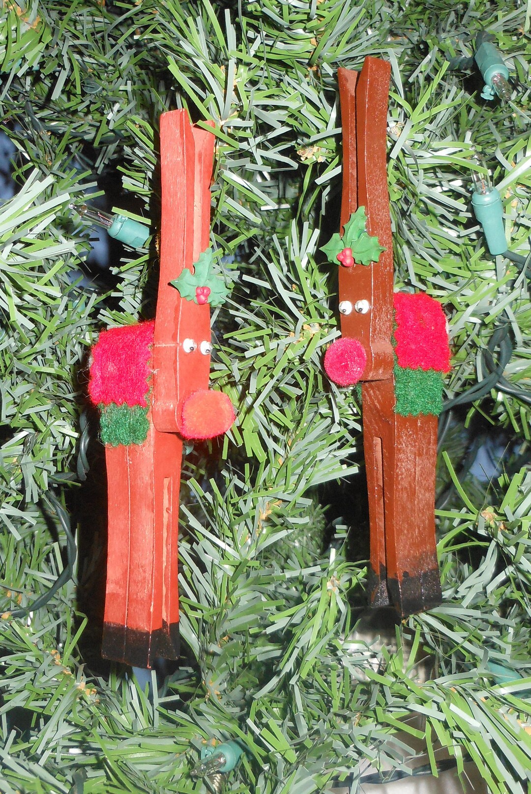 Handmade Wooden Clothespin Reindeer Christmas Tree Ornament Etsy
