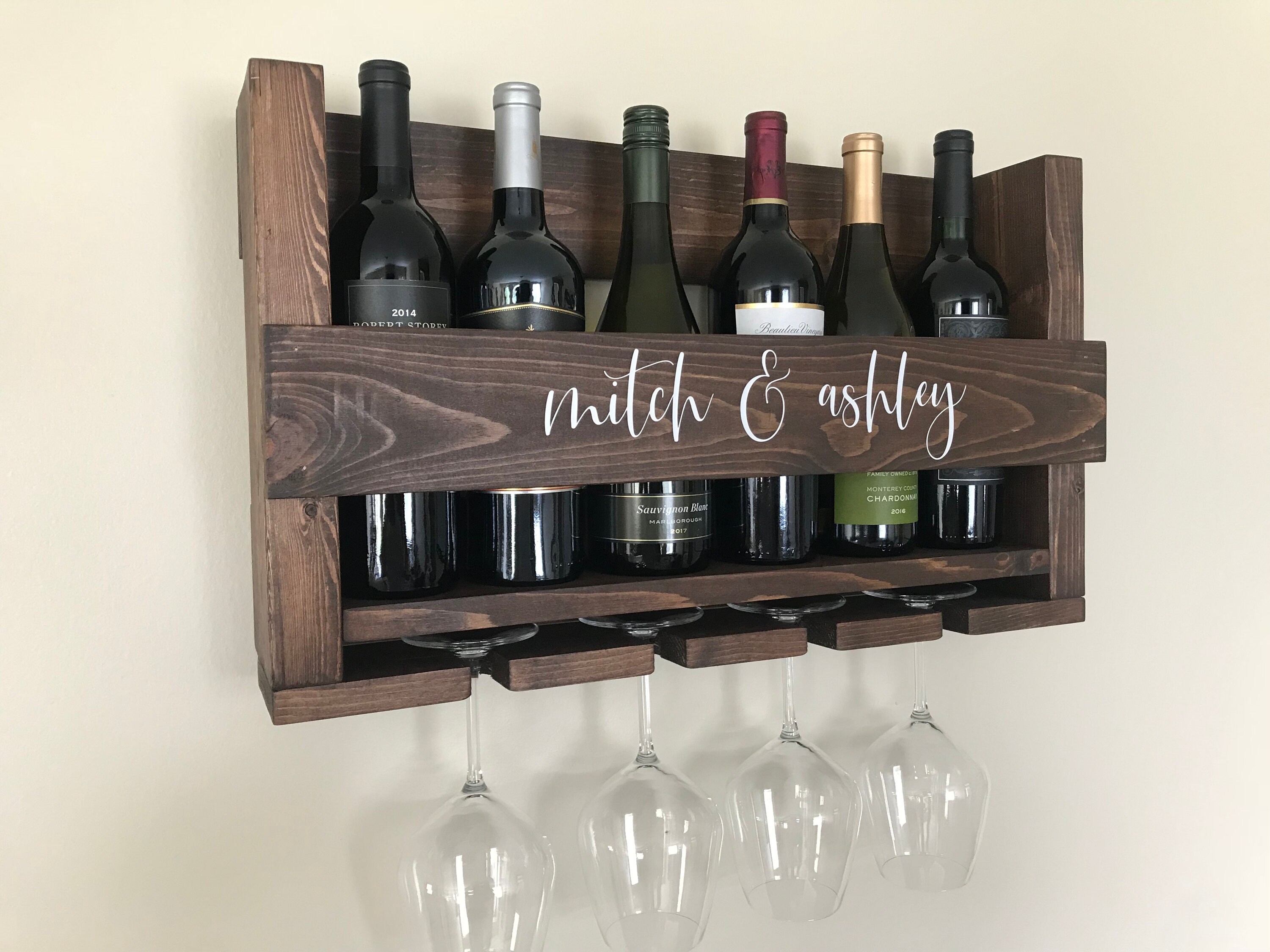 Wooden Wine Rack Housewarming Gift Realtor Closing Gift Etsy