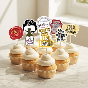 Schitts Creek Party Picks Cupcake Toppers Girls Night Bachelorette Watch Party Decor