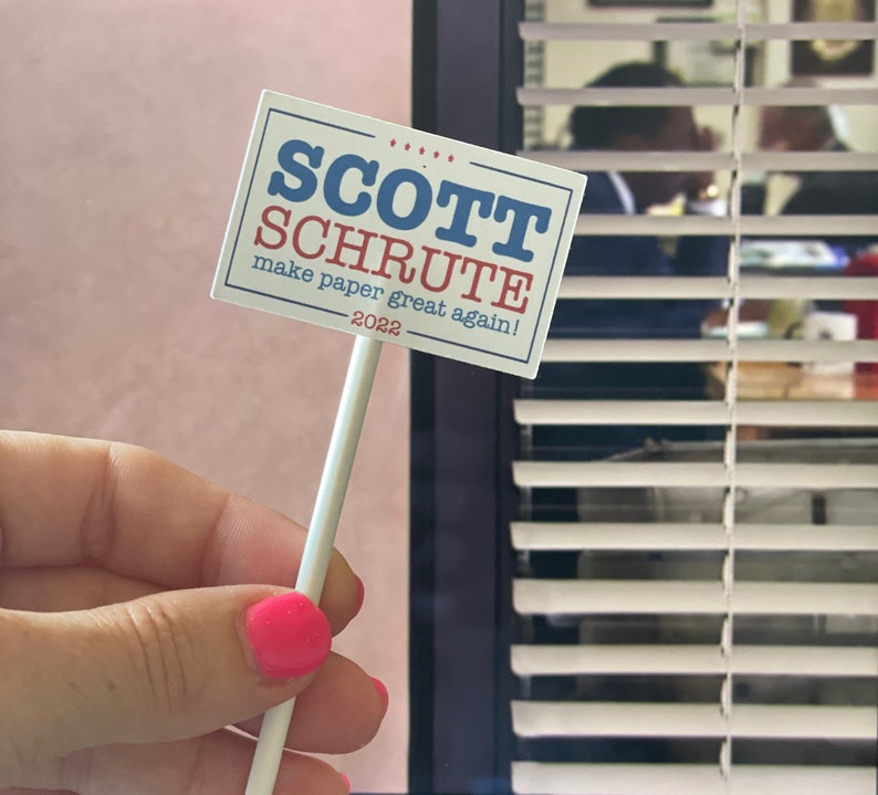 The Office Party Picks Dunder Mifflin Cupcake Toppers Office Birthday Watch Party Decor image 3