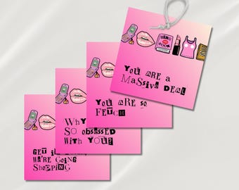 Mean Girls Gift Tags Pink Party Favor Tags Burn Book Birthday Party Decor Girls Night