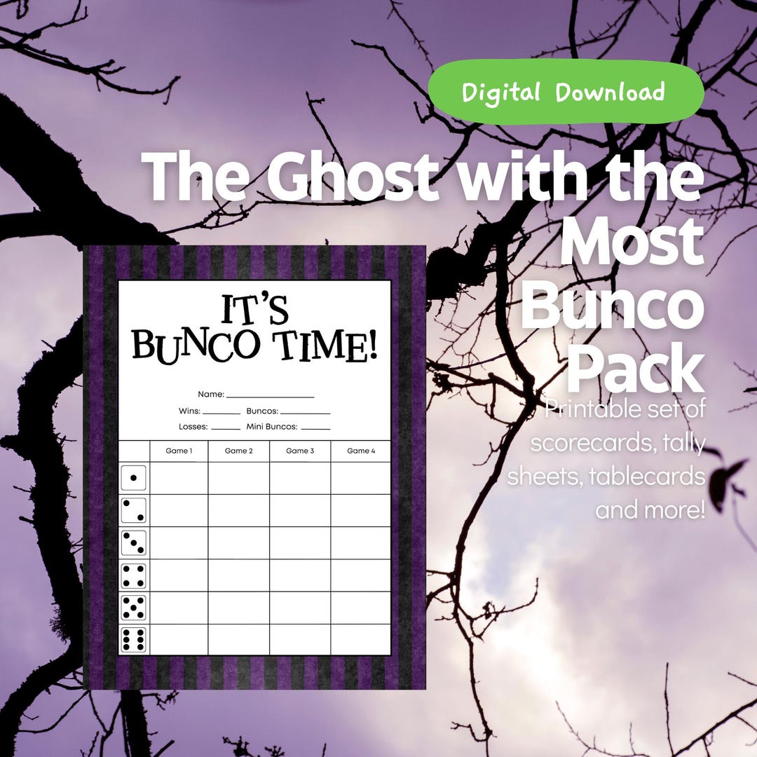 The Ghost With the Most Printable Bunco Set - Etsy