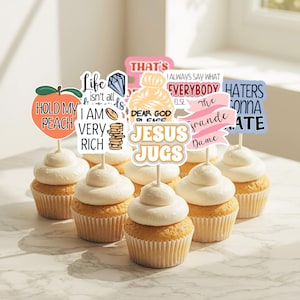 Housewives Cupcake Toppers Bravo Party Decoration Real Housewives Party Picks Funny Cupcake Decor