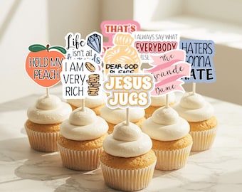 Housewives Cupcake Toppers Bravo Party Decoration Real Housewives Party Picks Funny Cupcake Decor