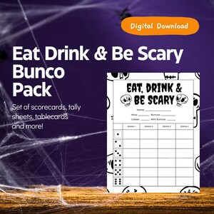Eat Drink and Be Scary Printable Bunco Set - Etsy
