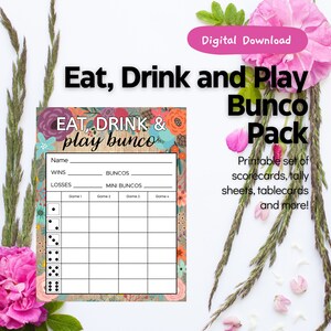Rustic Floral Bunco Score Sheet Set