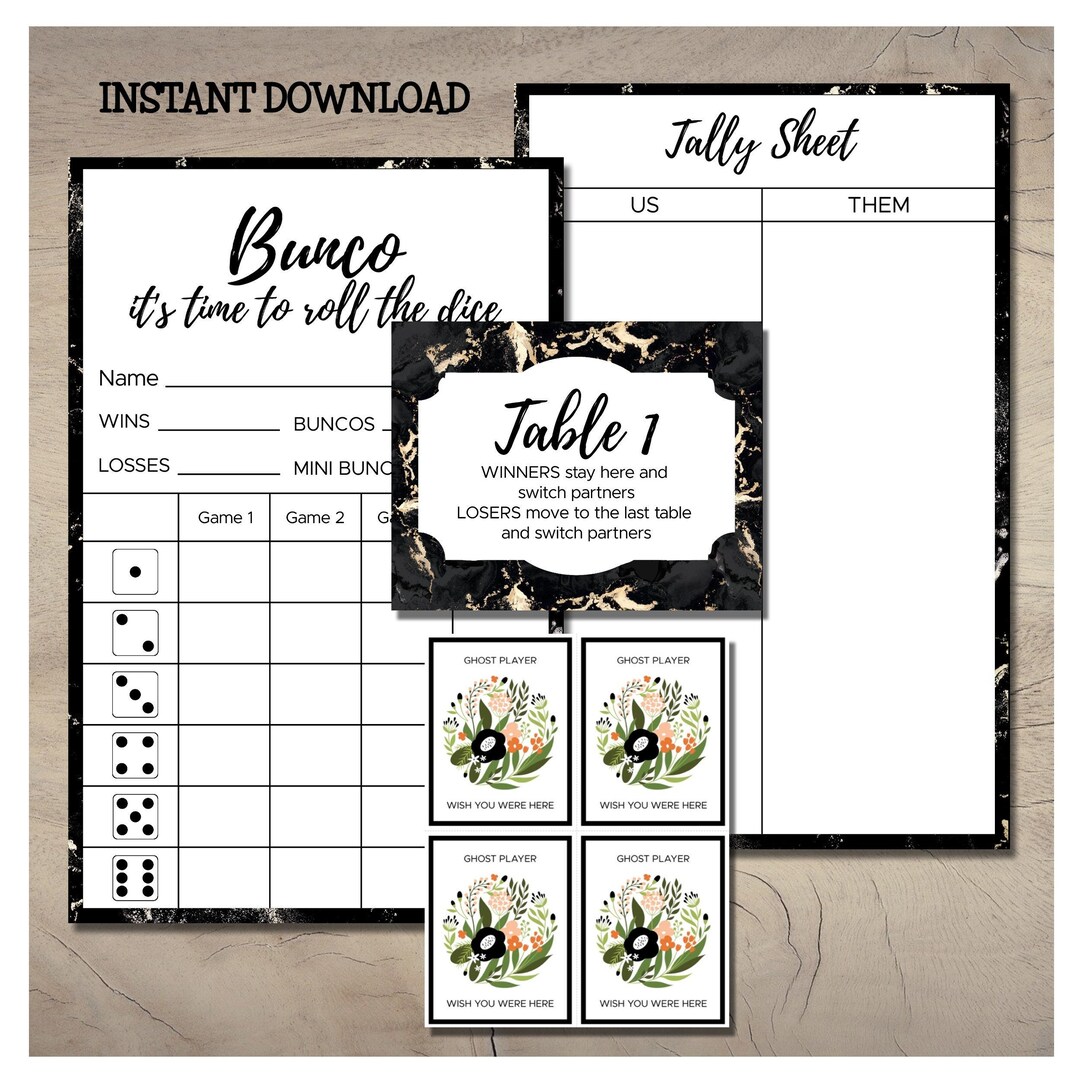 Printable Bunco Set - Etsy