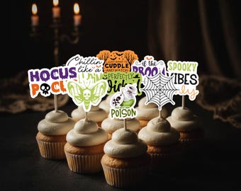 Halloween Party Picks Dark Elegant Cupcake Toppers Halloween Dinner Party Table Decor