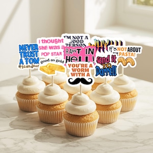 Selecciones para fiestas de Vanderpump Rules, adornos para cupcakes Bravo, fiesta de despedida de soltera y noche de chicas imagen 1