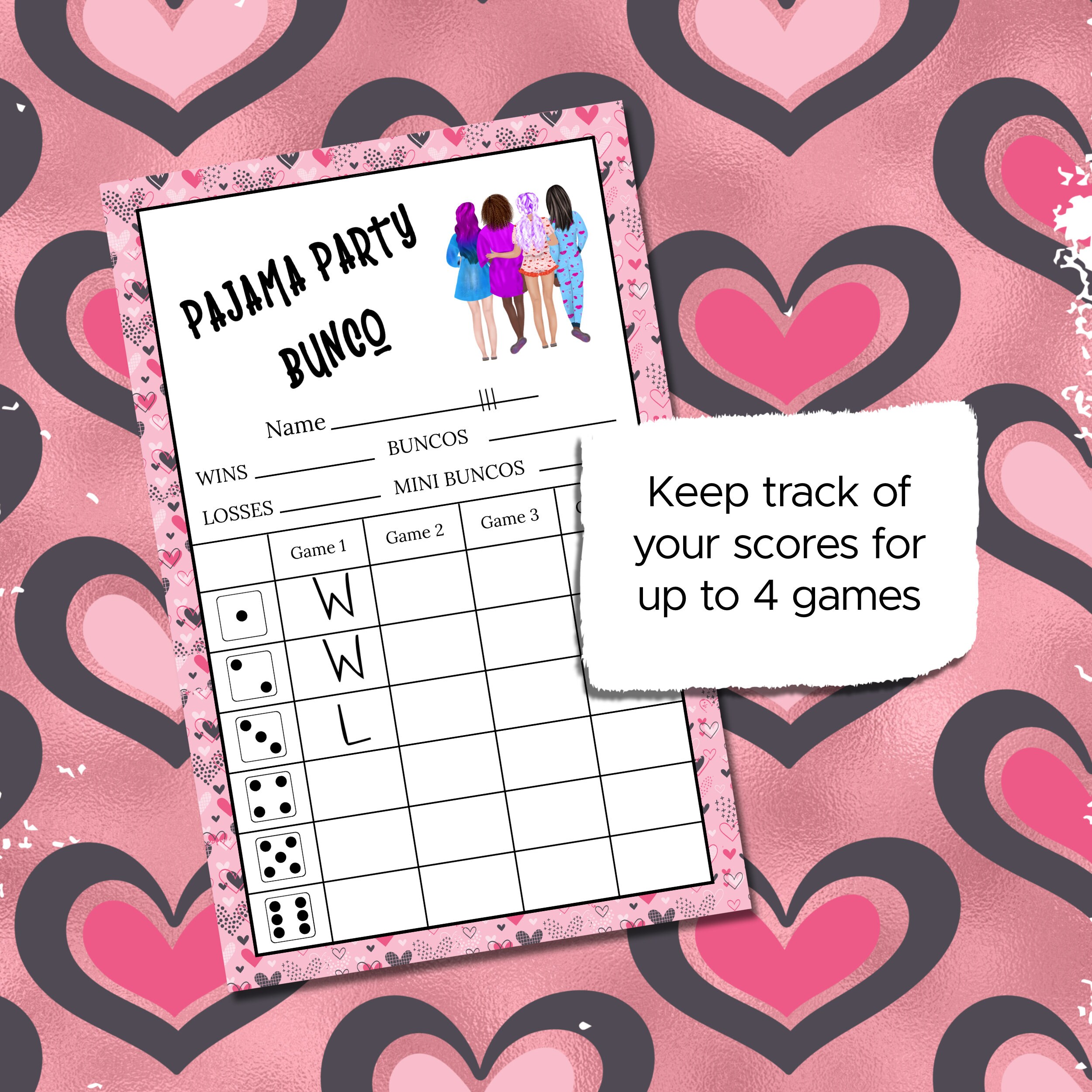 Pajama Party Printable Bunco Set - Etsy