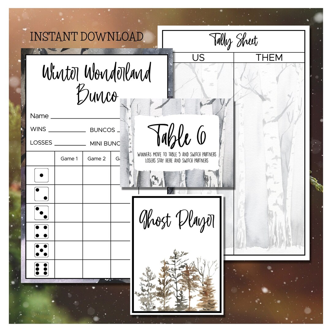 Winter Wonderland Bunco Score Set - Etsy