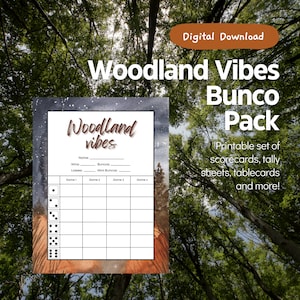 Woodland Vibes Bunco Score Set
