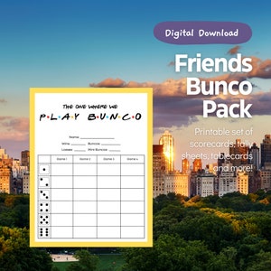 Friends Printable Bunco Set