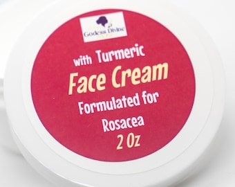 Turmeric Rosacea Face Cream: Natural Calming Moisturizer (2 oz)